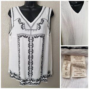 Large - Cute Embroidered Summer Top